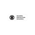 "Hearing Protection Required" Rectangular Water-Resistant Polypropylene Label - 3" x 1"
