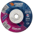 4-1/2" Dia. x 1/4" Thickness x 5/8"-11 Hub Weiler® Tiger® Ceramic Grinding Wheel - Type 27