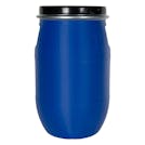 8 Gallon Blue UN Rated Open Head Drum with Lever Lock Lid & Indented Handles