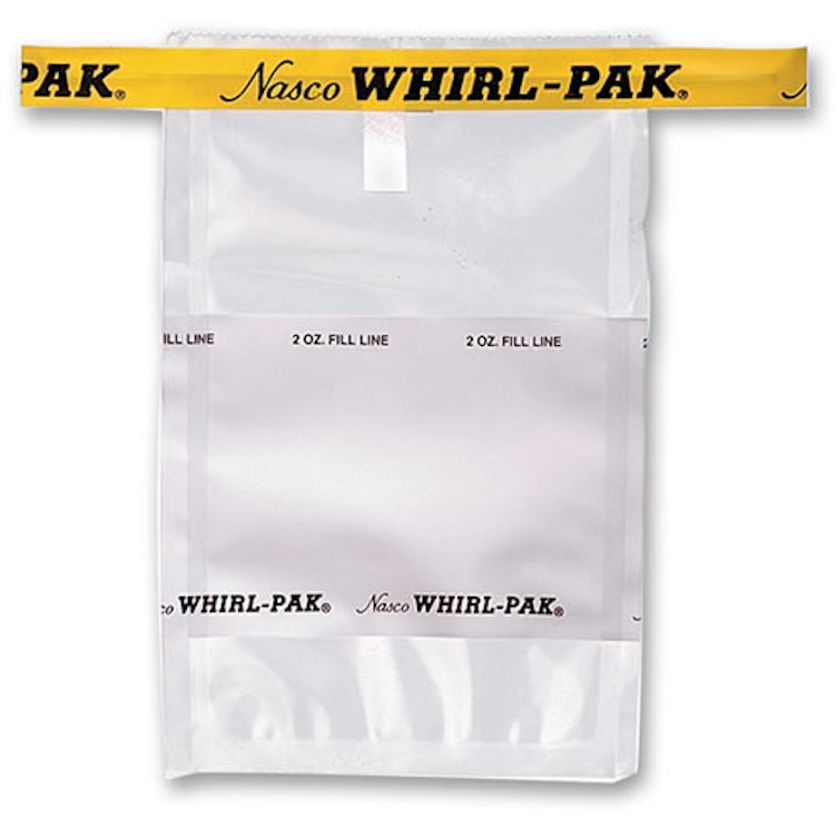 3" x 5" x 2.25 mil 2 oz. Whirl-Pak Sampling Bags with Write-On Blocks