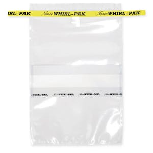 6" x 9" x 3 mil 24 oz. Whirl-Pak Sampling Bags with Write-On Blocks