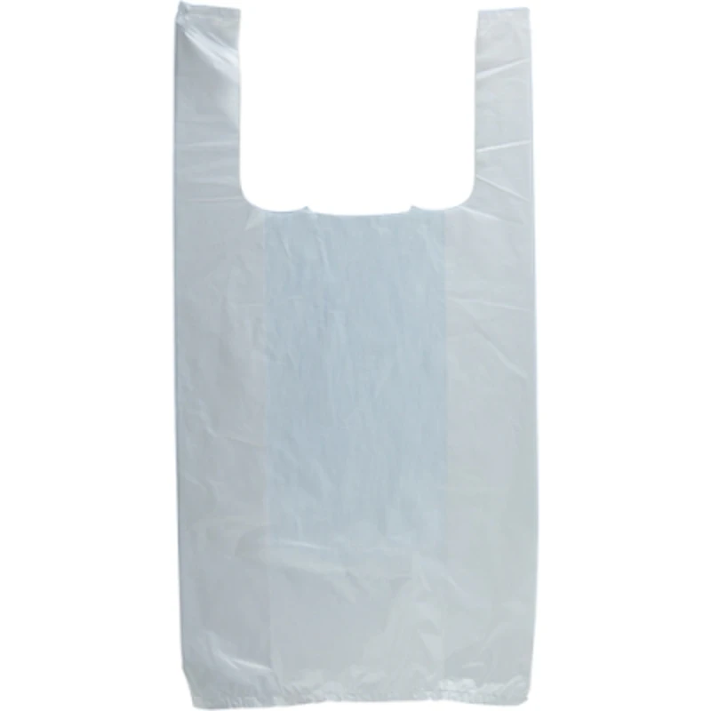 8" x 4" x 16" 0.65 mil White T-Shirt Bags