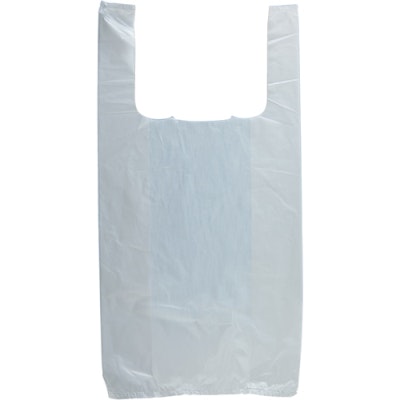 8" x 4" x 16" 0.65 mil White T-Shirt Bags