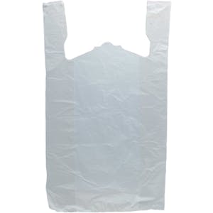 15" x 7" x 26" 0.65 mil White T-Shirt Bags