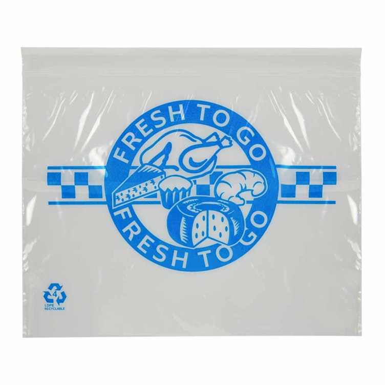 10" x 8" x 1.25 mil Seal Top Deli Bags with " Fresh To Go" Imprint