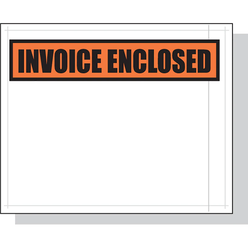 5.5” W x 4.5” L x 2 mil Invoice Enclosed Envelope – Case of 1000