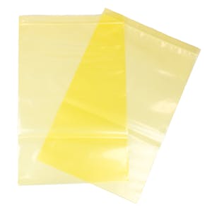 3" x 5" x 4 mil Ferrous Yellow Zipper Bags