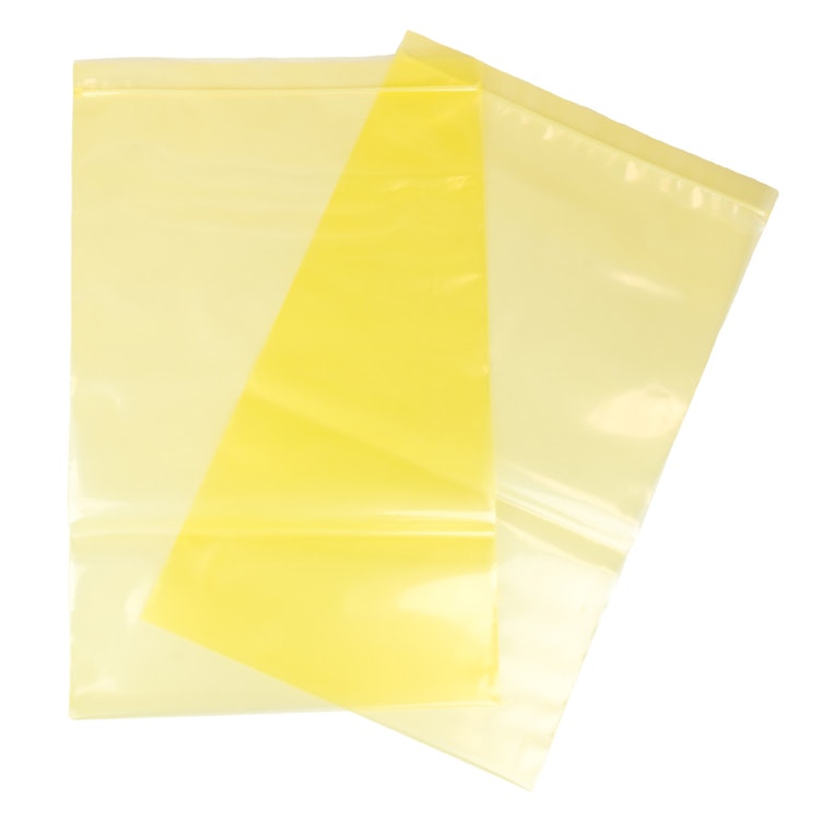10" x 12" x 4 mil Ferrous Yellow Zipper Bags