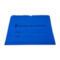 20" x 20" x 3.5" Bottom Gusset Blue Bags with Black Print & Drawstrings