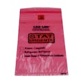 6" x 9" x 1.75 mil Lab-Loc® Specimen Bags with Removable Biohazard Symbol- Red "Stat"