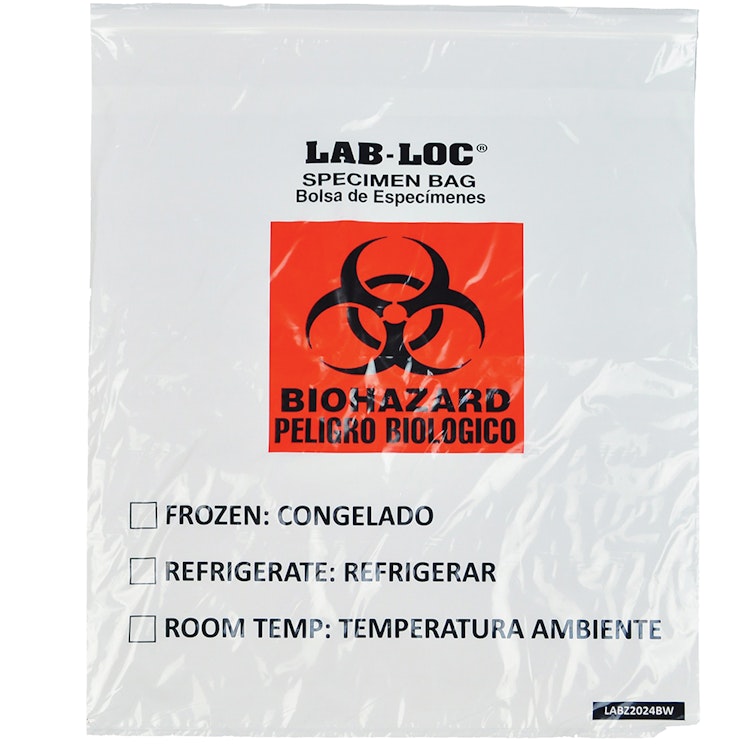 20" x 24" x 2mil Lab-Loc® Large Specimen Bags- White