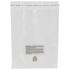 10" x 15" + 1.5" Lip x 1.5 mil Resealable Lip & Tape LDPE Bags with Suffocation Warning - Vented