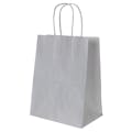 8" W x 10-1/4" L + 5" BG White Kraft Paper Bags with Twisted Handles - Case of 250