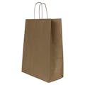10" W x 13-1/2" L + 5" BG Brown Kraft Paper Bags with Twisted Handles - Case of 250