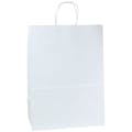 14" W x 16" L + 10" BG Wide Gusset White Kraft Paper Bags with Twisted Handles - Case of 200