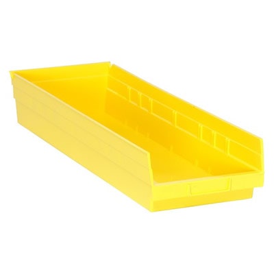 Yellow Quantum® Economy Shelf Bin - 23-5/8" L x 8-3/8" W x 4" Hgt.
