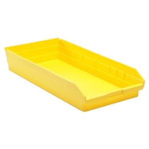 Yellow Quantum® Economy Shelf Bin - 23-5/8" L x 11-1/8" W x 4" Hgt.