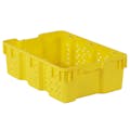 23.9" L x 16" W x 7.3" Hgt. Yellow Stack-N-Nest Ventilated Agricultural Containers