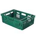 23.7" L x 15.9" W x 7.5" Hgt. Dark Green Stack-N-Nest Ventilated Agricultural Containers