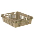 24" L x 20.3" W x 6.8" Hgt. Beige Stack-N-Nest Ventilated Agricultural Containers