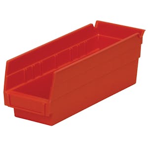 Red Akro-Mils® Shelf Bin - 11-5/8" L x 4-1/8" W x 4" Hgt.