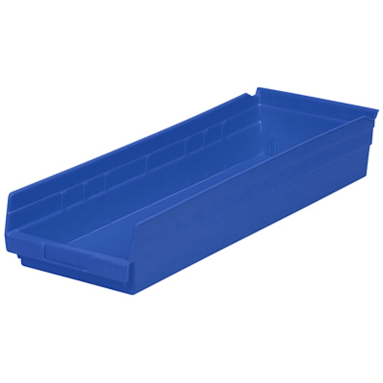 Blue Akro-Mils® Shelf Bin - 23-5/8 L x 8-3/8 W x 4 Hgt.