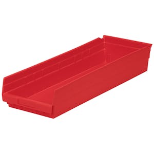 Red Akro-Mils® Shelf Bin - 23-5/8" L x 8-3/8" W x 4" Hgt.