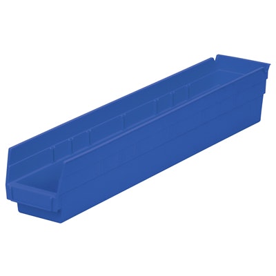 Blue Akro-Mils® Shelf Bin - 23-5/8" L x 4-1/8" W x 4" Hgt.