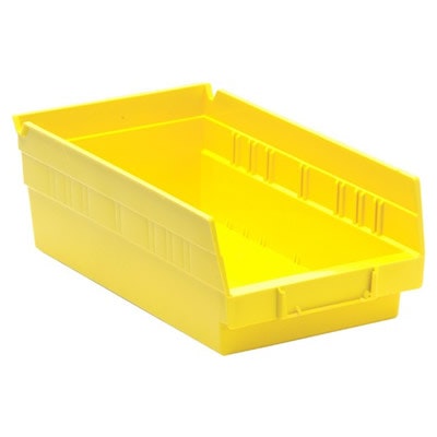 Yellow Quantum® Economy Shelf Bin - 11-5/8' L x 6-5/8" W x 4" Hgt.