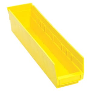 Yellow Quantum® Economy Shelf Bin - 17-7/8" L x 4-1/8" W x 4" Hgt.