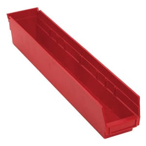 Red Quantum® Economy Shelf Bin - 23-5/8" L x 4-1/8" W x 4" Hgt.