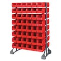 Double Sided Rack with 16 Rails & 96 Red Bins 11-7/8" L x 5-1/2" W x 5" Hgt.