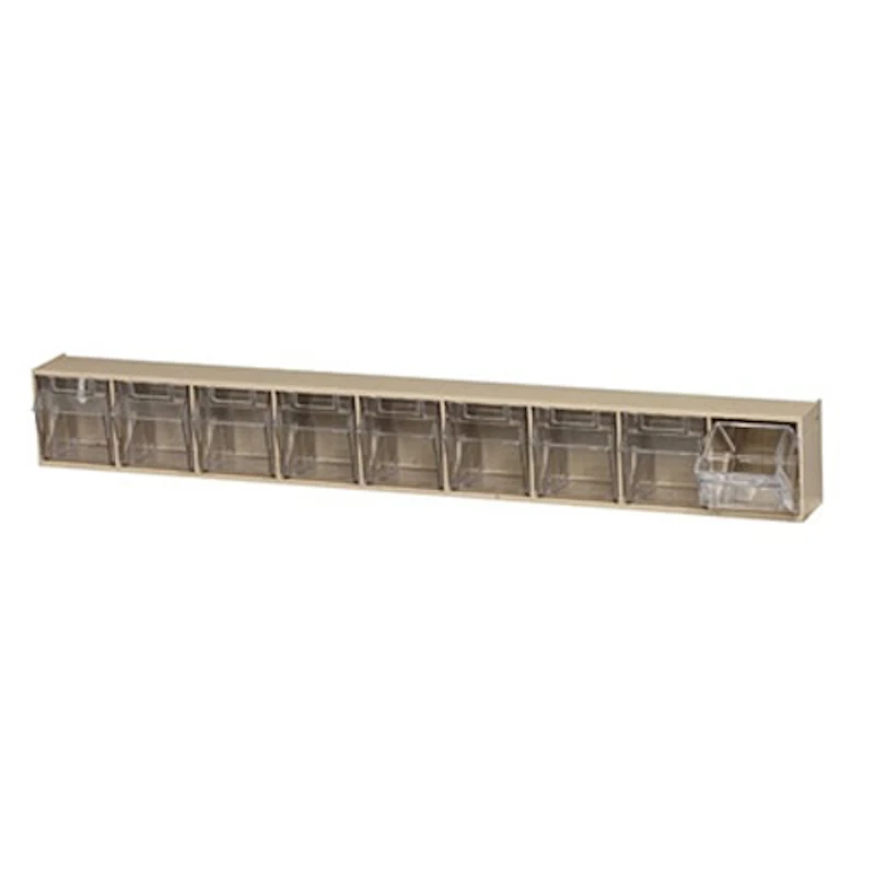 23-5/8" L x 3-1/8" W x 2-1/2" Hgt. Ivory Tip Out Storage System with 9 Bins