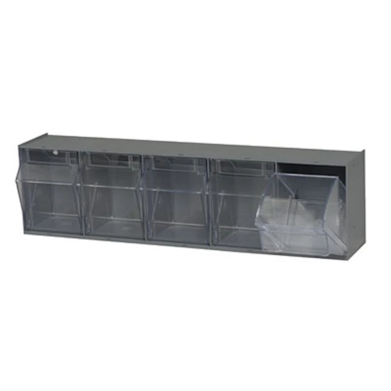 23-5/8" L x 6-1/2" W x 5-1/4" Hgt. Gray Tip Out Storage System with 5 Bins