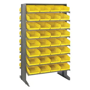 Usp Storage Racks Economy Double-Sided Sloped Shelving System with 128 Clear Bins | U.S ...