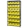 12" W x 36" L x 75" Hgt. Storage Unit w/8 Shelves & 28 Yellow Bins 14-3/4" L x 8-1/4" W x 7" Hgt.