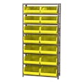 12" W x 36" L x 75" Hgt. Storage Unit w/8 Shelves & 14 Yellow Bins 14-3/4" L x 16-1/2" W x 7" Hgt.