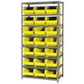 18" W x 36" L x 75" Hgt. Storage Unit w/8 Shelves & 21 Yellow Bins 16" L x 11" W x 8" Hgt.