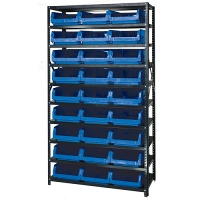 Magnum Bin Unit with 10 Shelves & 27 Blue Bins 19-3/4" L x 12-3/8" W x 5-7/8" Hgt.