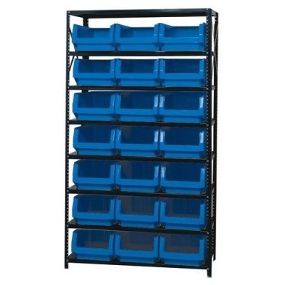 Magnum Bin Unit with 8 Shelves & 21 Blue Bins 19-3/4" L x 12-3/8" W x 7-7/8" Hgt.