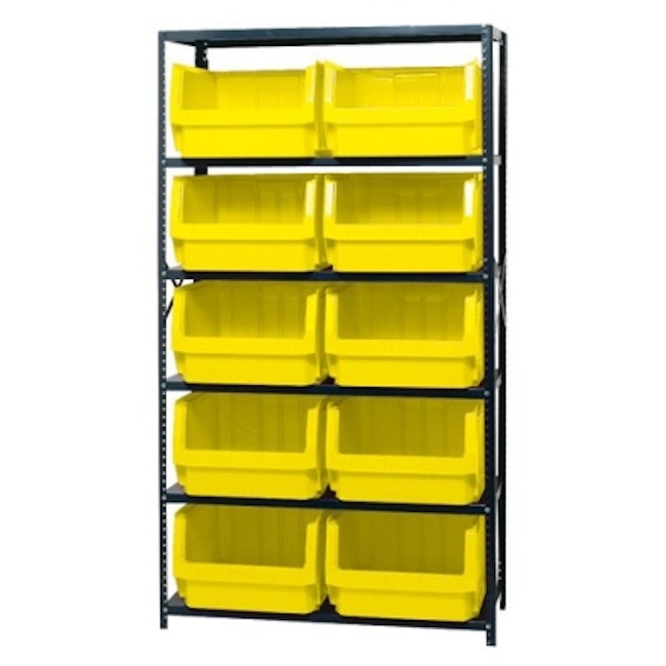 Magnum Bin Unit with 6 Shelves & 10 Yellow Bins 19-3/4" L x 18-3/8" W x 11-7/8" Hgt.