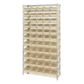 Shelf Bin System with 12 Shelves & 55 Ivory Bins 17-7/8" L x 6-5/8" W x 4" Hgt.