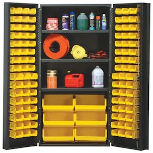 Yellow Quantum® Heavy Duty 36" Wide Cabinet w/Adjustable Shelves