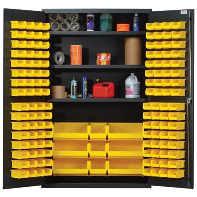 Yellow Quantum® Heavy Duty 48" Wide Cabinet w/Adjustable Shelves