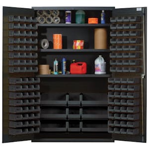 Black Quantum® Heavy Duty 48" Wide Cabinet w/Adjustable Shelves