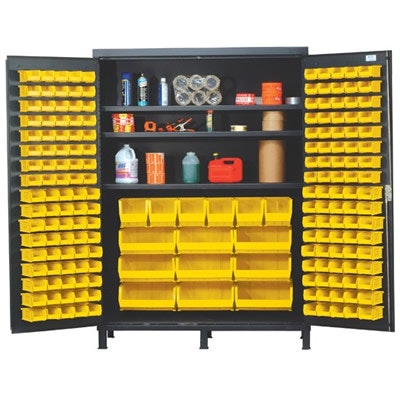 Yellow Quantum® Heavy Duty 60" Wide Cabinet w/Adjustable Shelves