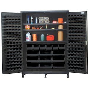 Black Quantum® Heavy Duty 60" Wide Cabinet w/Adjustable Shelves