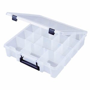 2 x 1-1/8 x 1/4 Hinged Lid Clear Plastic Box (#202)