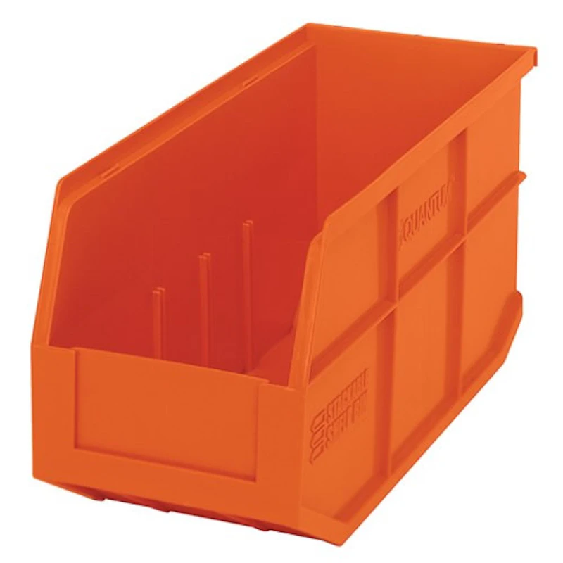 14" L x 6" W x 7" Hgt. Quantum® Orange Stackable Shelf Bin