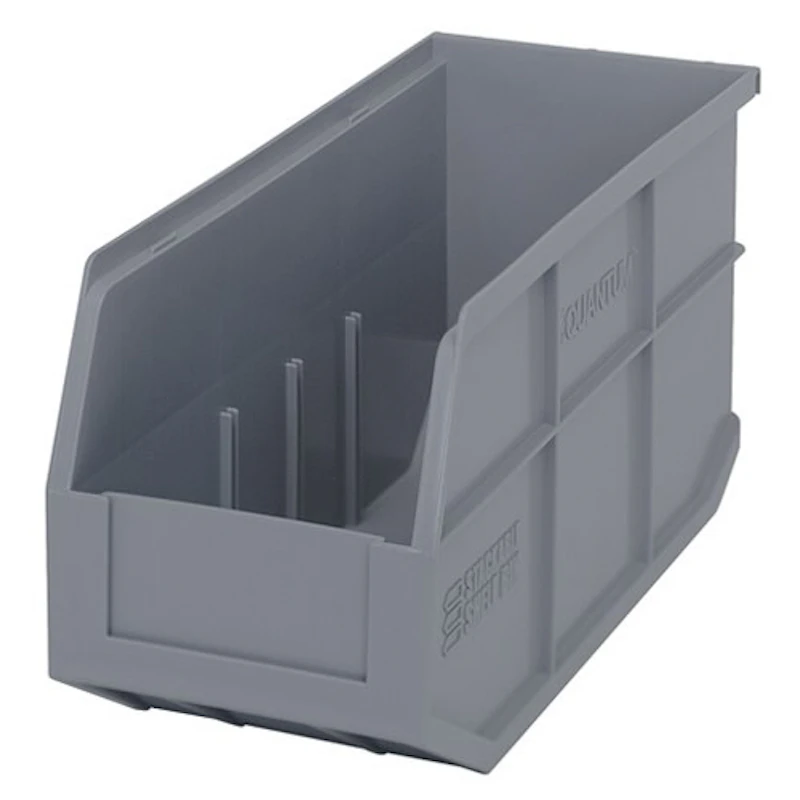 14" L x 6" W x 7" Hgt. Quantum® Gray Stackable Shelf Bin